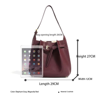 Nouveau Sac en Cuir Véritable 2026 – Simplicité Urbaine, Grande Capacité, Sac à Main en Cuir de Vachette, Sac Seau Portable de Luxe Décontracté pour Femme