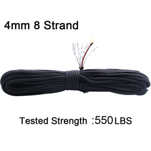 100ft Bushcraft 550 Paracadute di Sopravvivenza della Corda Rosso Esca Fuoco Cavo di Paracord - Product Image 5