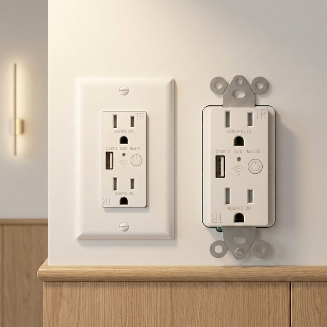 US Standard Tuya Wi-Fi Smart Outlet 15A AC 125V Remote Control Wall Mountable Socket With USB