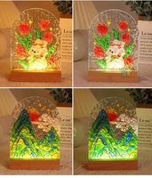 Lampe de table visuelle 3d à led lampe holographique 3d illusion d'optique lampe acrylique décoration impression double face