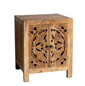 Table de chevet en bois de manguier massif Brock de qualité supérieure, structure robuste et durable, design élégant, parfaite pour le rangement dans la chambre, intérieurs modernes - Product Image 3