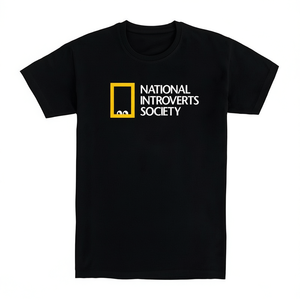 T-shirt della National Introverts Society, maglietta promozionale nera unisex - Product Image 2