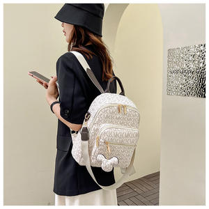 Mochila de mujer con patrón de letras de alta calidad, mochilas Retro estampadas sin peso de cuero Pu de colores para niñas y mujeres - Product Image 3