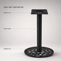 Base de table ronde creuse décorative en métal, support de table à hauteur personnalisée pour table de bistrot commerciale