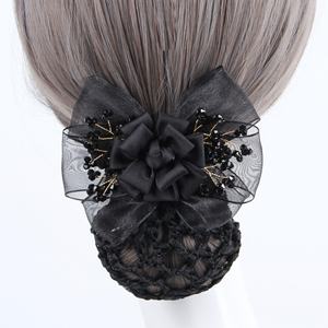 Accessoires <span class=keywords><strong>cheveux</strong></span> cercles cravate cristal fleur pinces à <span class=keywords><strong>cheveux</strong></span> bande strass tresse wrap noir filets maille queue de cheval chignon <span class=keywords><strong>filet</strong></span> à <span class=keywords><strong>cheveux</strong></span> avec arc - Product Image 2