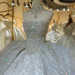 Vestidos de Novia de Lujo con Perlas, Sin Mangas, con Apliques Brillantes, Espalda Descubierta, Cola de Capilla, Estilo Sirena, LSML023 - Product Image 1