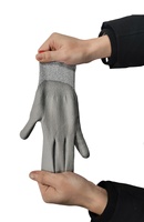Gants Anti-Coupure Niveau 5, Revêtus de PU, Tricotés, Imperméables, Protection des Mains, Gants de Sécurité Durables Personnalisés pour Hommes pour Travaux du Verre