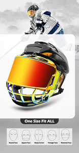 YOUNGSON Fabricant Professionnel de Cagoules de Hockey sur Glace avec Lentille Anti-buée et Anti-rayures des Deux Côtés, Équipement de Protection pour Hockey sur Glace - Product Image 1