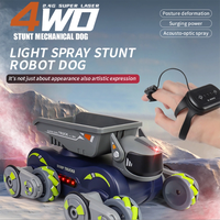 2,4 GHz 4WD Dynamisches Musik-Licht-Sprüh-RC-Auto mit Doppelsteuerung, Verformungsfunktion und mechanischem Stunt-Roboterhund