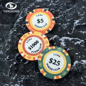 2023 vendita all'ingrosso di alta qualità personalizza il Logo in ceramica ABS Clay Poker Chips per il gioco di promozione