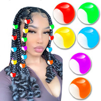 DIY Perles en acrylique double trou de 12 mm, couleurs mélangées, grandes perles colorées pour accessoires de coiffure CECILLIA WIG JH-399-1