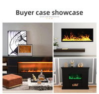 Chimenea Eléctrica Moderna con Soporte para TV y Lámpara LED con Llama, Dimensiones Personalizables