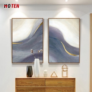 Pintura al Óleo Abstracta Moderna Minimalista 100% Pintada a Mano con Lámina Dorada <span class=keywords><strong>sobre</strong></span> Lienzo, Tamaño Personalizado, Decoración para Sala de Estar y Dormitorio - Product Image 5