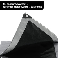 Bâche en PE imperméable noire et argentée de qualité supérieure pour le transport de marchandises, la couverture des cours et l'industrie
