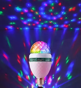 E27 RGB أضواء زينة كرة سحرية لمبة 3w الملونة مصباح 110v 220v ضوء المرحلة 360 دوران ديسكو نادي LED لمبة