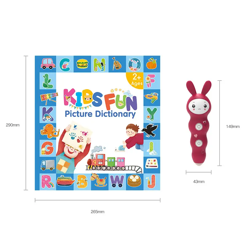 Ensemble d'apprentissage complet de l'anglais Dictionnaire d'images pour enfants et stylo parlant Livres audio interactifs Bâtiment de vocabulaire