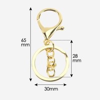 Set Gantungan Kunci dari Paduan Seng dengan Gantungan Kunci Logam dan Penjepit Lobster - Set Tiga Buah dengan Rantai Cincin Bentuk 8