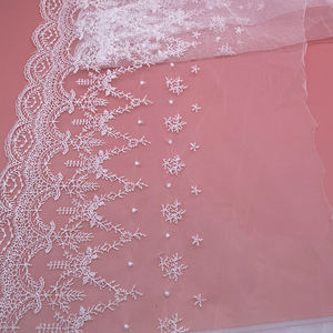 シルク刺繍レースデザイナーレース女性用アクセサリーメッシュレースファインスレッド刺繍 - Product Image 3