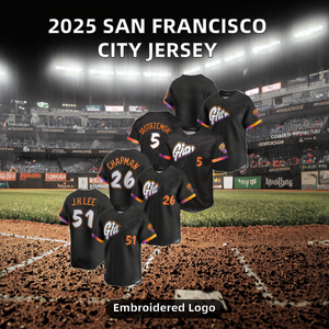 เสื้อเบสบอลแบบสั่งทำพิเศษรุ่นซิตี้คอนเน็ค ซานฟรานซิสโก ปี 2025 สำหรับทุกเพศ ปักลายป้องกันรังสียูวี ผลิตจากโพลีเอสเตอร์ 100% เหมาะสำหรับฤดูร้อน รุ่นเยาวชน - Product Image 2