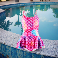Maillot de bain bébé une pièce motif écailles de poisson maillot de bain licorne design sirène pour filles