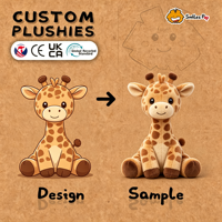 Jouets en peluche personnalisés à logo, animaux en peluche mignons, design d'animaux, jouets en peluche girafe pour cadeau d'enfant, vente chaude