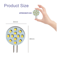 AC12V 24V projecteur rond G4 ampoule LED 2W SMD2835 12LED ampoule sans scintillement ampoule Downlight bateau hotte lumières remplacer lampe halogène
