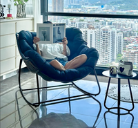 Fauteuil à bascule Nest, chaise longue inclinable pour balcon, fauteuil de relaxation inclinable et convertible en lit pour adulte, usage domestique