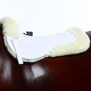Équipement de cheval matelassé de haute qualité coussinets de selle confortables demi-coussin pour l'équitation <span class=keywords><strong>tapis</strong></span> équestres équins avec fourrure - Product Image 3