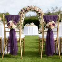 Nouvelle Bande de Chaise Moderne en Chiffon Vert Sauge en Polyester Solide pour Mariage et Événements – Décoration de Chaise