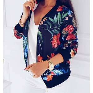 Chaquetas de Primavera para Mujer Talla Grande K185, Abrigo con Estampado Floral Retro, Ropa de Exterior de Manga Larga para Mujer, Chaqueta Corta Tipo Bomber - Product Image 1