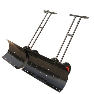 Manual Hand Snow Shovel Durable Metal Blade Heavy Duty Wheeled Adjustable Tool - Product Image 6