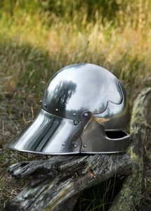 หมวกนักรบเยอรมัน รุ่น Sallet ปี ค.ศ. 1480 ชุดเกราะยุคกลาง หมวกเหล็กอัศวินยุคปลายกลางคนยุคกลาง ของสะสมสำหรับจัดแสดง ชุดประดับศีรษะ - Product Image 6