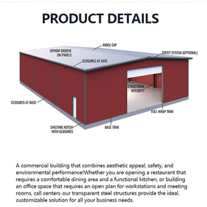 Nhà tiền chế lớn nhịp Kết Cấu Thép tòa nhà prefab Kim Loại Nhà kho hội thảo văn phòng Xây Dựng Nhà máy đổ - Product Image 2