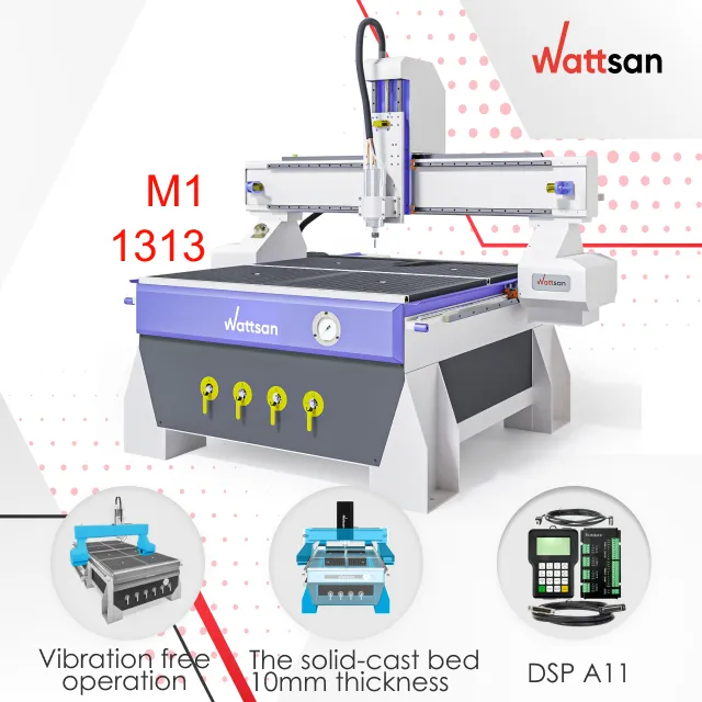 Wattsan M1-1313 chân không bảng CNC Router Máy 2.2kw 3KW 4.5kW DSP A11 gỗ làm việc máy móc CNC gỗ Máy cắt 1313