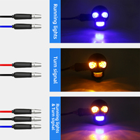 Luz Intermitente LED de 12V para Motocicleta con Diseño de Calavera, Luz de Advertencia LED de Doble Color Blanco y Amarillo, Mini Lámpara de Conducción para Sistema de Iluminación de Moto