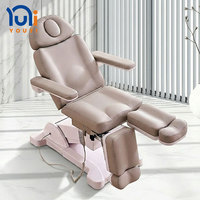 Table de massage électrique de luxe en cuir PU à 5 moteurs, réglable, avec repose-pieds extensible pour usage commercial