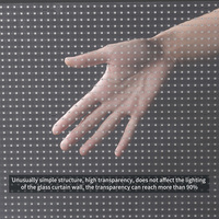 Écran adhésif transparent d'intérieur de film de LED d'affichages de mur rideau en verre léger et mince d'intense luminosité