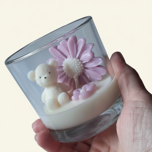 Nến thơm sáp đậu nành hình gấu bông nhỏ, thủy tinh borosilicate, MSDS/CE, quà tặng ngày Valentine - Product Image 4