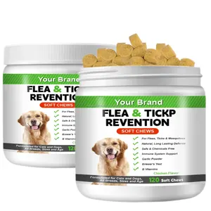 Custom Logo Dog Pest Control Treatment Flea Tick Chewables Bite Prevention For Dogs Cats