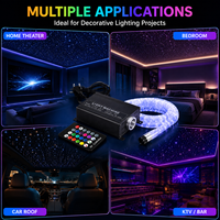 Kit de plafonnier à fibres optiques RVB 25W en gros, contrôlé par application, pour chambre à coucher, toit de voiture, home cinéma