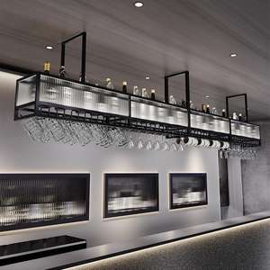 Porte-verres à <span class=keywords><strong>vin</strong></span> contemporain en acier inoxydable <span class=keywords><strong>Rangement</strong></span> suspendu de luxe pour <span class=keywords><strong>vin</strong></span> rouge Meubles de maison modernes - Product Image 4