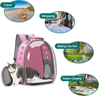 Mochila Transparente Tipo Cápsula Espacial para Mascotas, con Cierre Lateral y Transpirable, para Perros y Gatos Pequeños de hasta 15 Libras, para Viajes al Aire Libre
