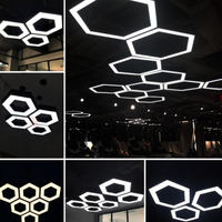 Nid d'abeille hexagone suspension lampe bureau lustre librement combinaison plafonnier 600mm