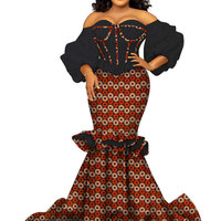 Vêtements de Mariage Ethniques Africains en Coton Bazin pour Femmes – Robe de Mariée Dashiki Africaine