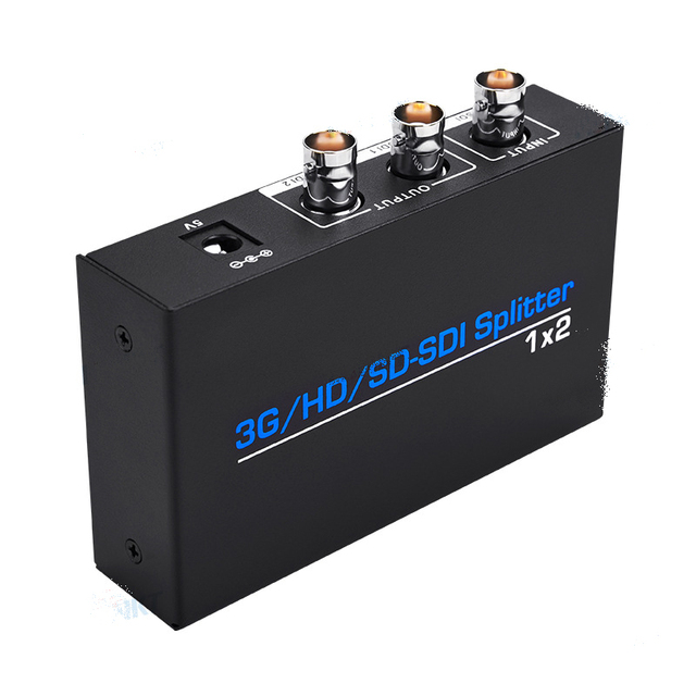 SD-SDI HD-SDI 3G-SDI Splitter 1x2 BNC 1 input and 2 outputs for Monitor Camera DVR VCR CCTV Video Encoder Broadcast