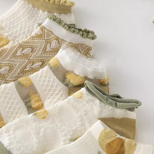 Women's Ankle Socks Polyester Cotton Blend Breathable Summer Style Low Cut Boat Socks Gradient Pattern Sweat Absorbing - Product Image 4