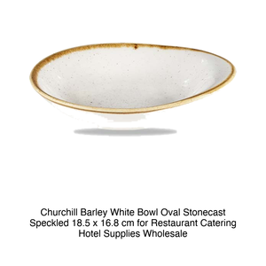 Bol ovale blanc en forme d'orge 18,5 × 16,8 cm Churchill Stonecast Speckled Swhsid71 - Product Image 2