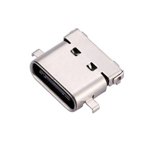USB 3.1 Type <strong>C</strong> 24 Pin Female <strong>Connector</strong> Sinking Plate Horizontal SMT+DIP Mounting <strong>Double</strong> Shell USB <strong>Connector</strong> - Product Image 2