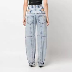 Nuevo Diseño, Jeans Retro de Cintura Baja para Otoño, Jeans Rectos Personalizados 100% Algodón para Mujer, Jeans Vintage de Mezclilla para Mujer - Product Image 2