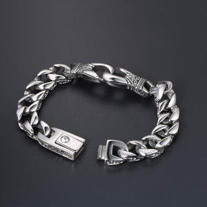 Pulsera de Acero de Titanio con Doble Anillo Entrelazado Estilo Punk Retro, Joyería de Moda para Hombre, Pulsera de Cadena de 18, 21 y 22 cm - Product Image 3